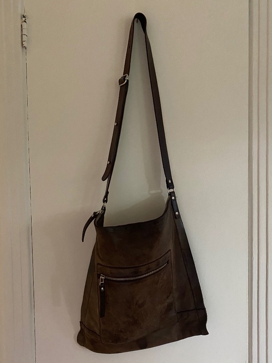 M0851 Handbags - M0851 genuine brown leather crossbody bag